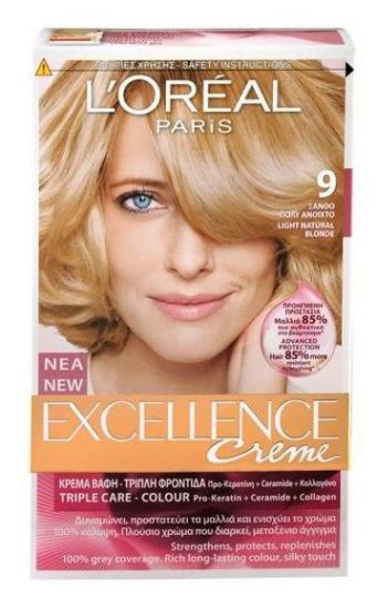 Farbowanie włosów Creme Excellence # 9,1 Jasny blond Jasny jesion